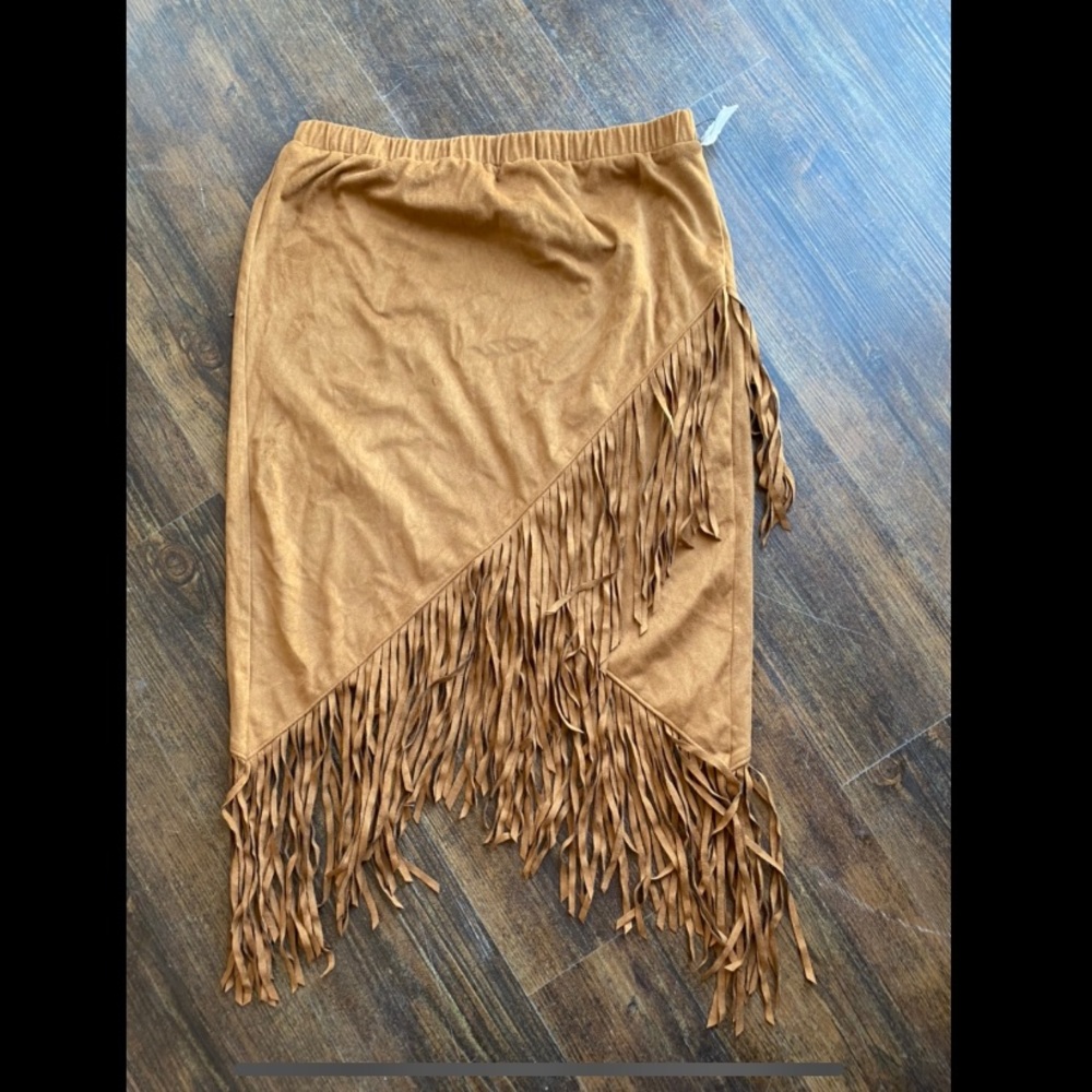 Wrangler suede fringe skirt